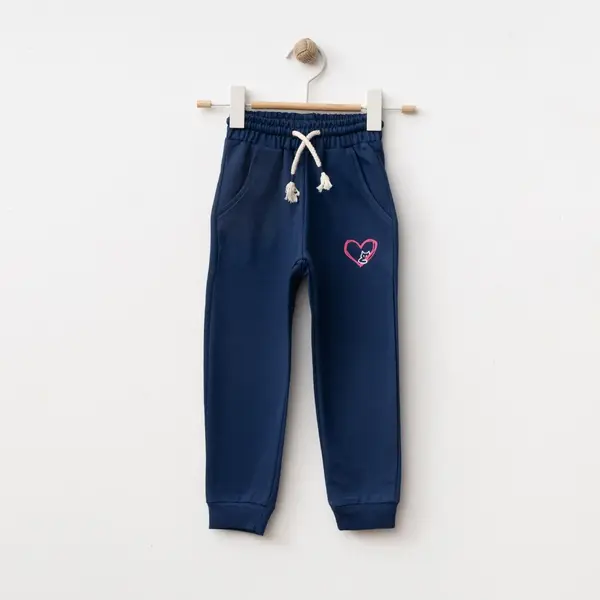 Winimo Eşofman Altı Kalpli Kedi Baskılı Lacivert