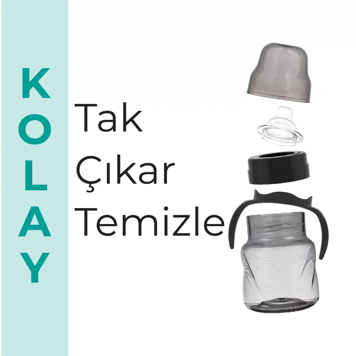 Mamajoo Kulplu Eğitici Bardak 160 ml Black