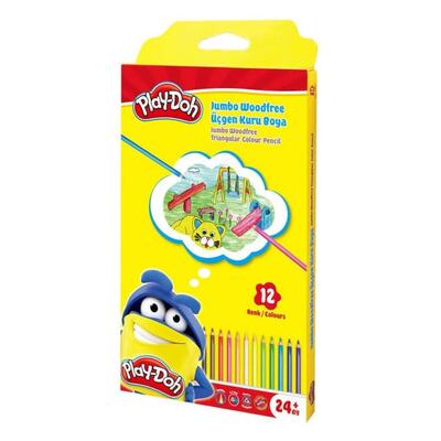 Play-Doh Woodfree Jumbo Üçgen Kuruboya 12'Li