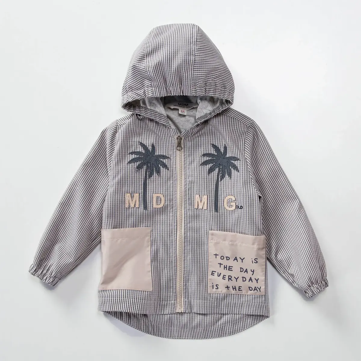 Midimod Yağmurluk Palmiyeli Lacivert