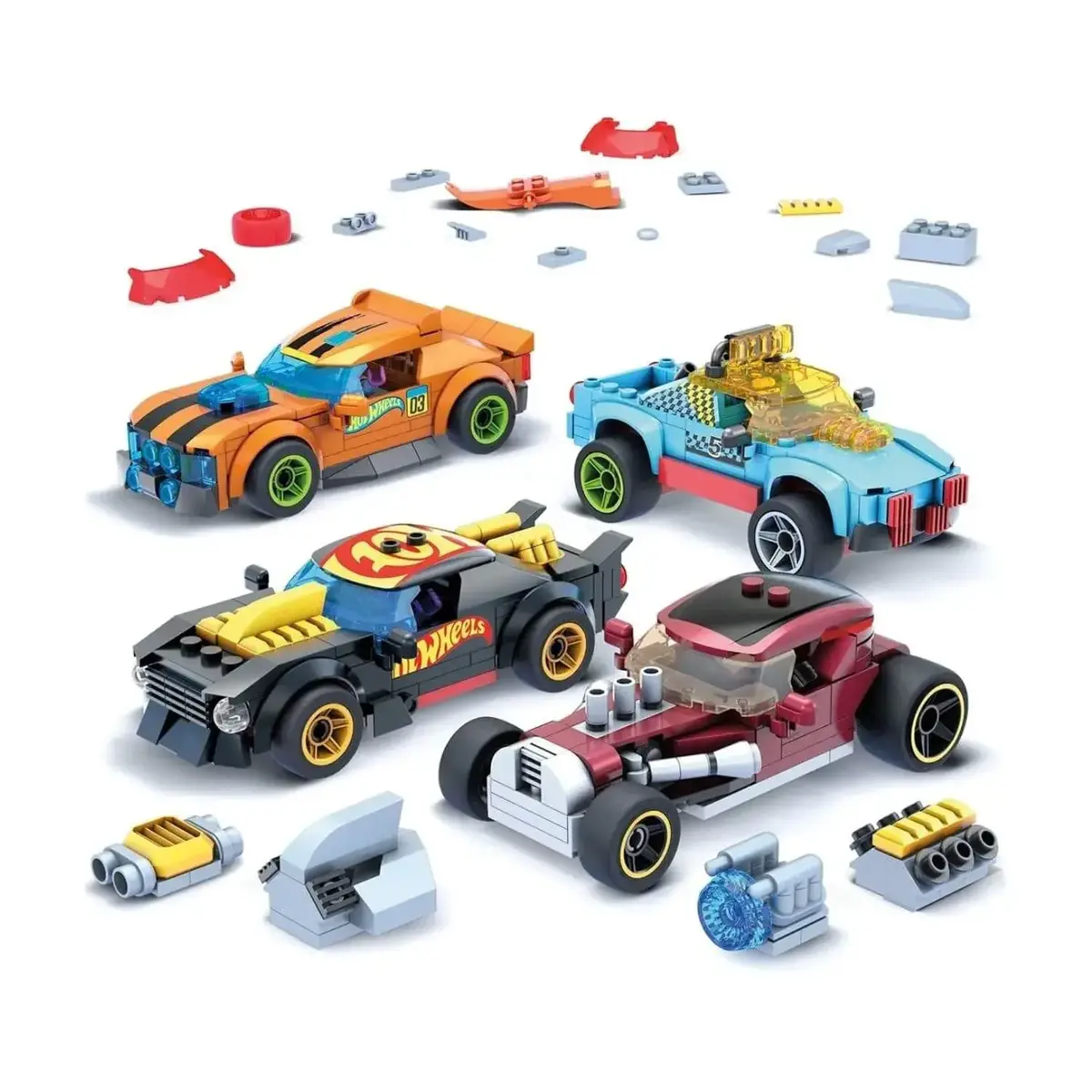 Hot Wheels Aksesuarlı Dörtlü Araç Set