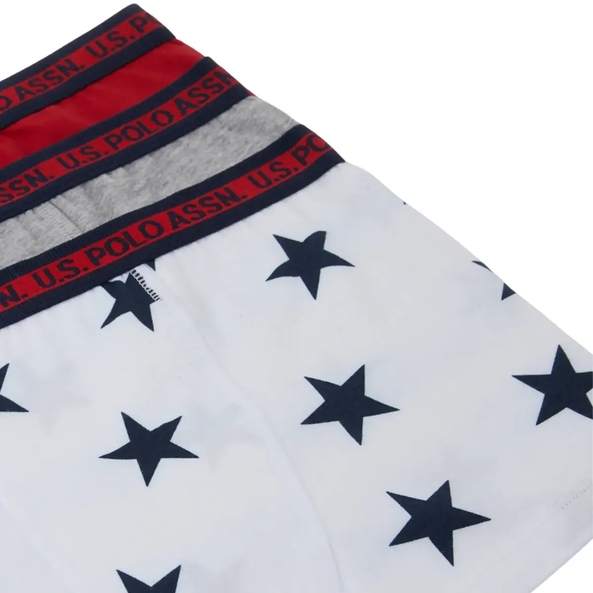 U.S. Polo Boxer 3lü Beyaz Rotasyon - Gri Melanj