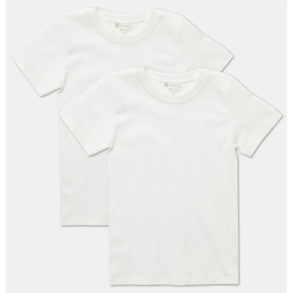 Natuline Organik T-Shirt Penye 2li Beyaz