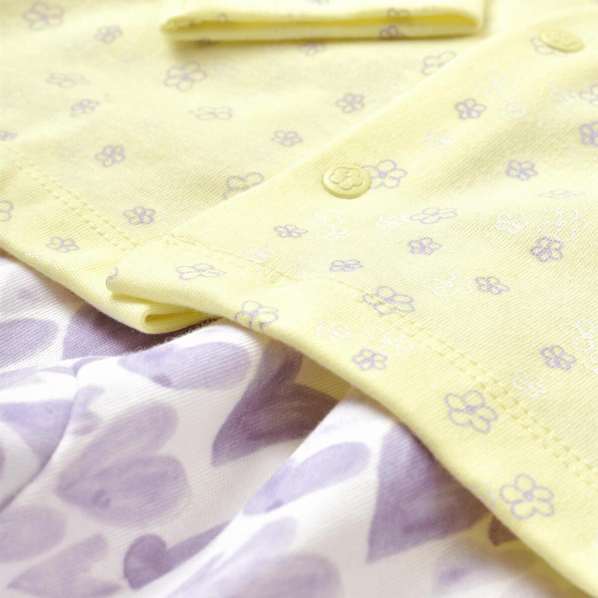 Bibaby Organik Pijama Takımı Love You Baby Yellow Lavander