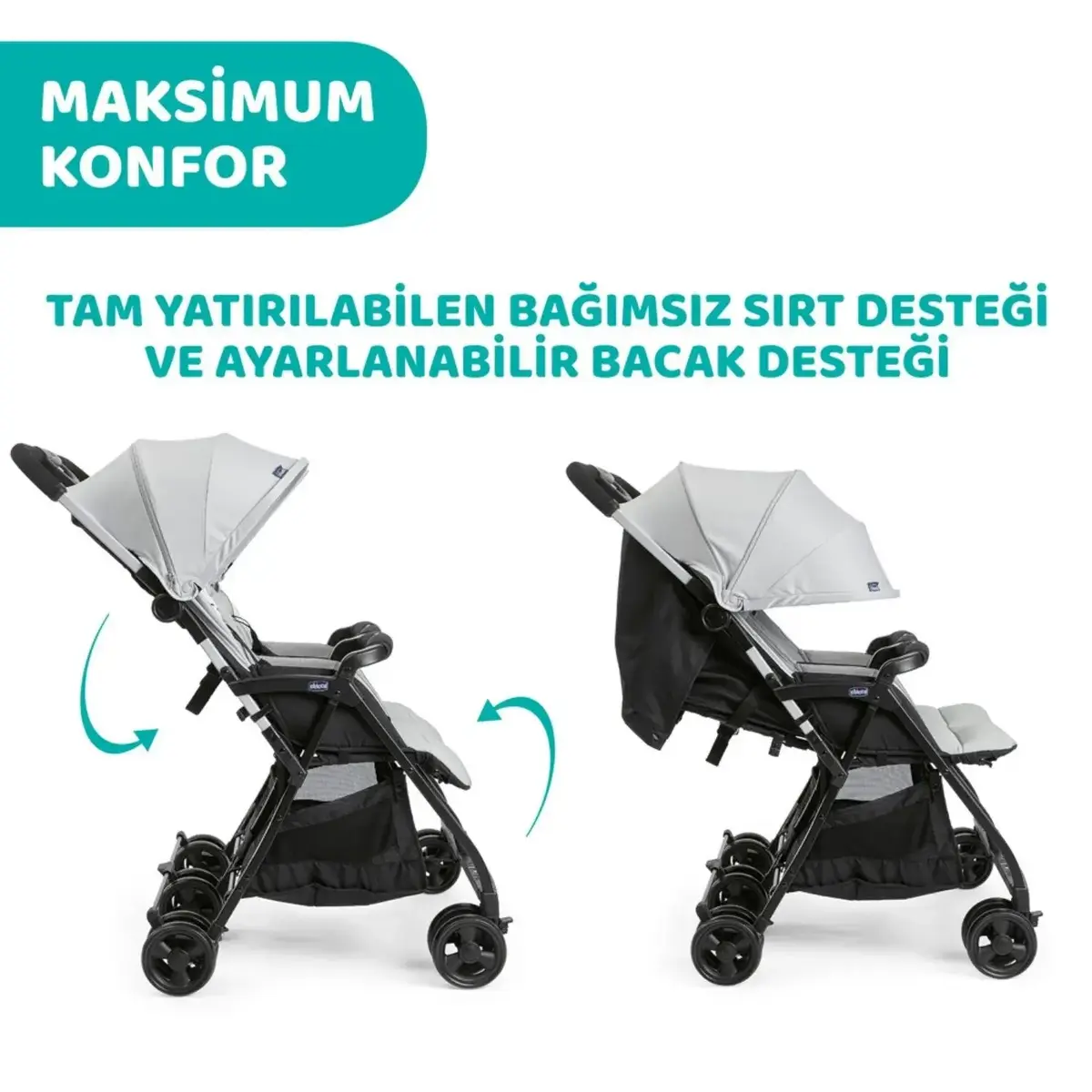 Chicco Ohlala İkiz Bebek Arabası Silver Cat