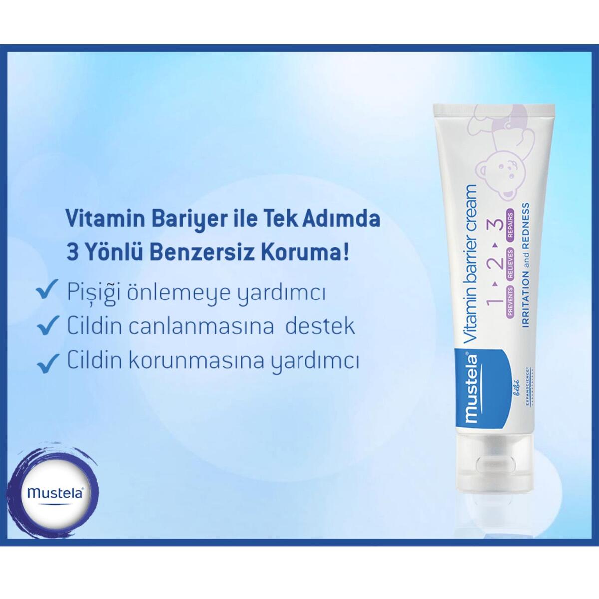 Mustela Vitamin Bariyer 1-2-3 Bebek Pişik Kremi 100 ml x 2 Adet