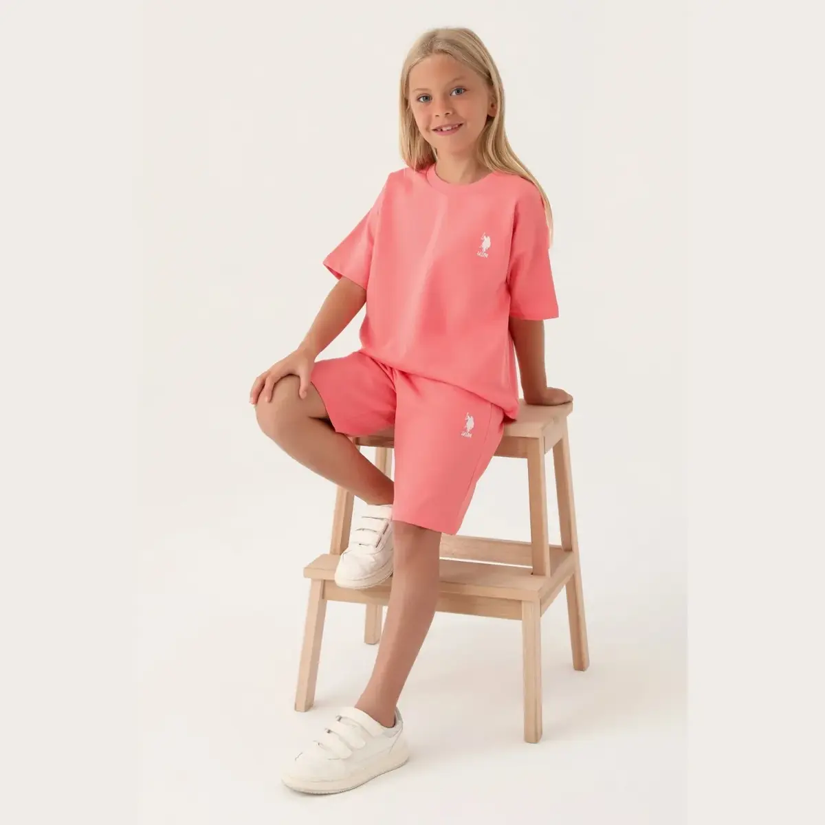 U.S. Polo 2li Takım Bermuda Neon Pembe