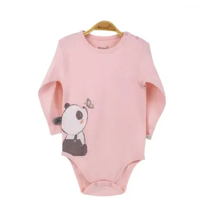 Bibaby Organik Body Elegant Panda Ekru - Somon