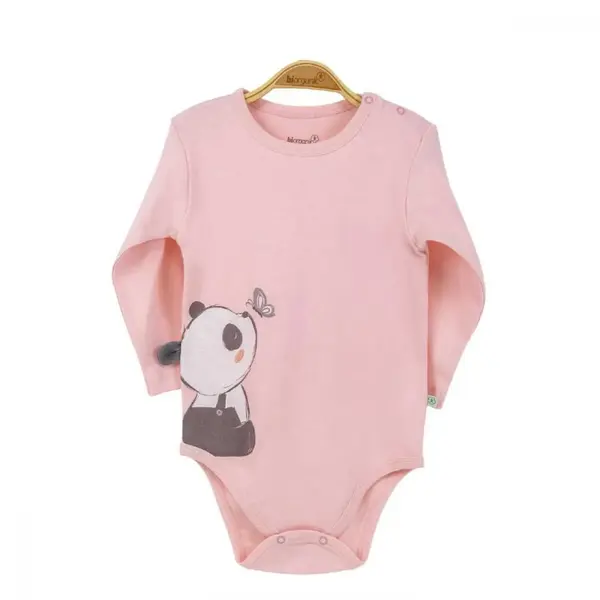Bibaby Organik Body Elegant Panda Ekru - Somon