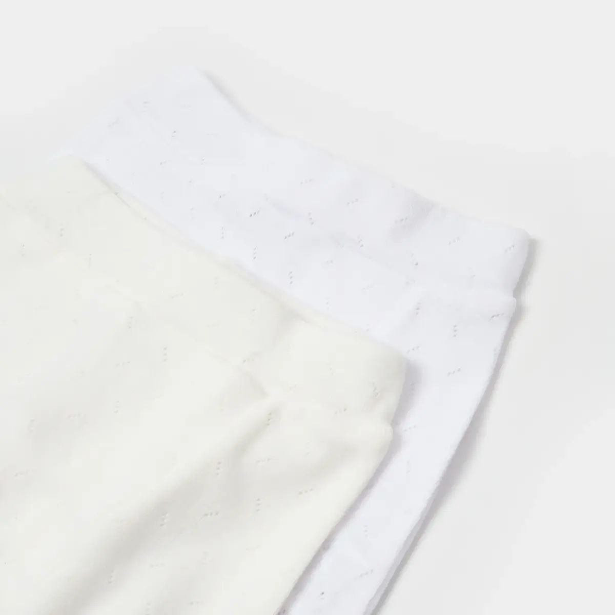 Bibaby Pantolon Patiksiz 2li Jakarlı Beyaz - Ekru