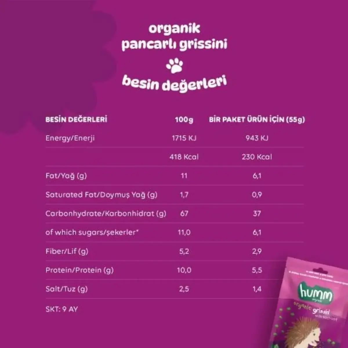 Humm Pancarlı Vegan Grissini 55 gr