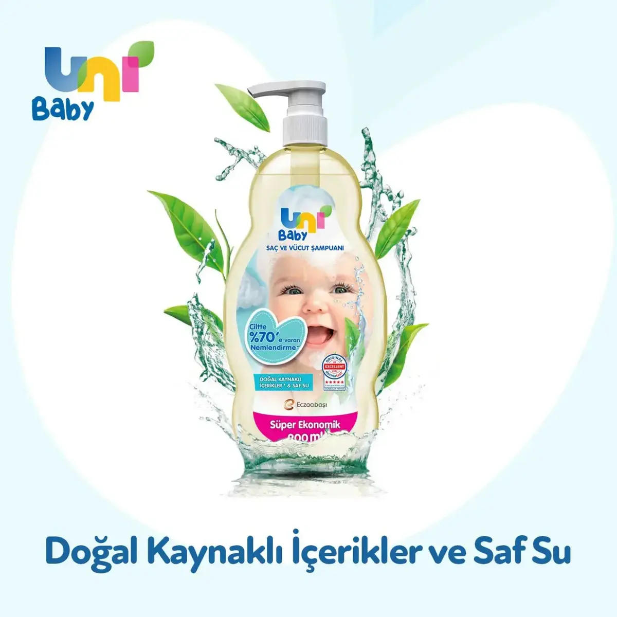 Uni Baby Şeffaf Bebek Şampuanı 900 ml x 3 Adet