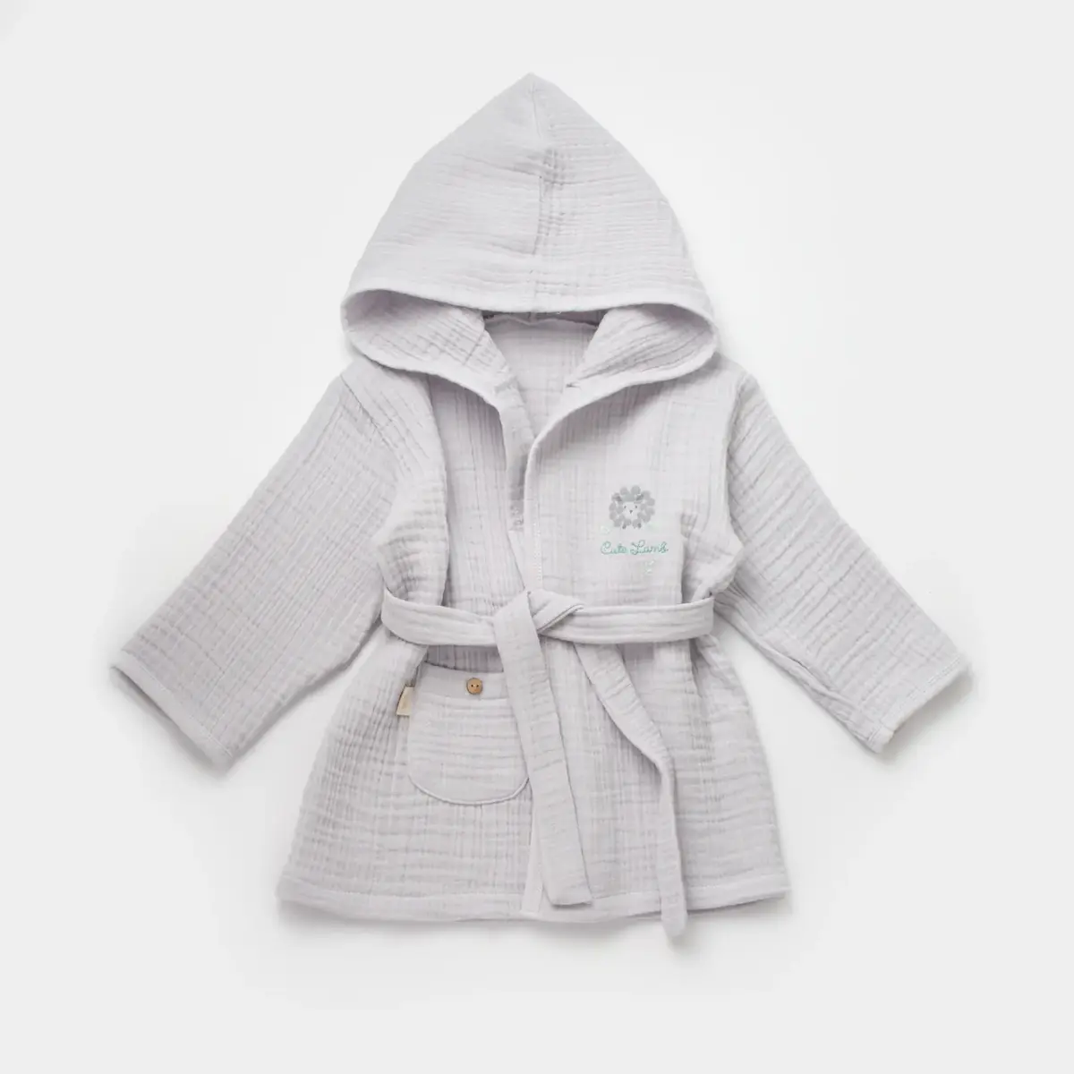 Bibaby Bebek Bornozu Lamb Friends Gri Bibaby Bebek Bornozu Lamb Friends Gri