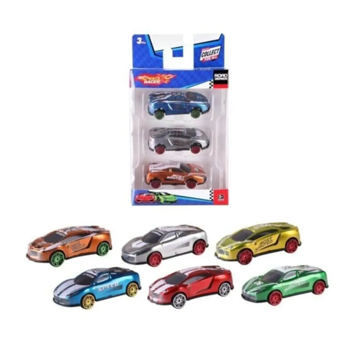 Toysan 3'lü Speed Racer Metal Araba Seti