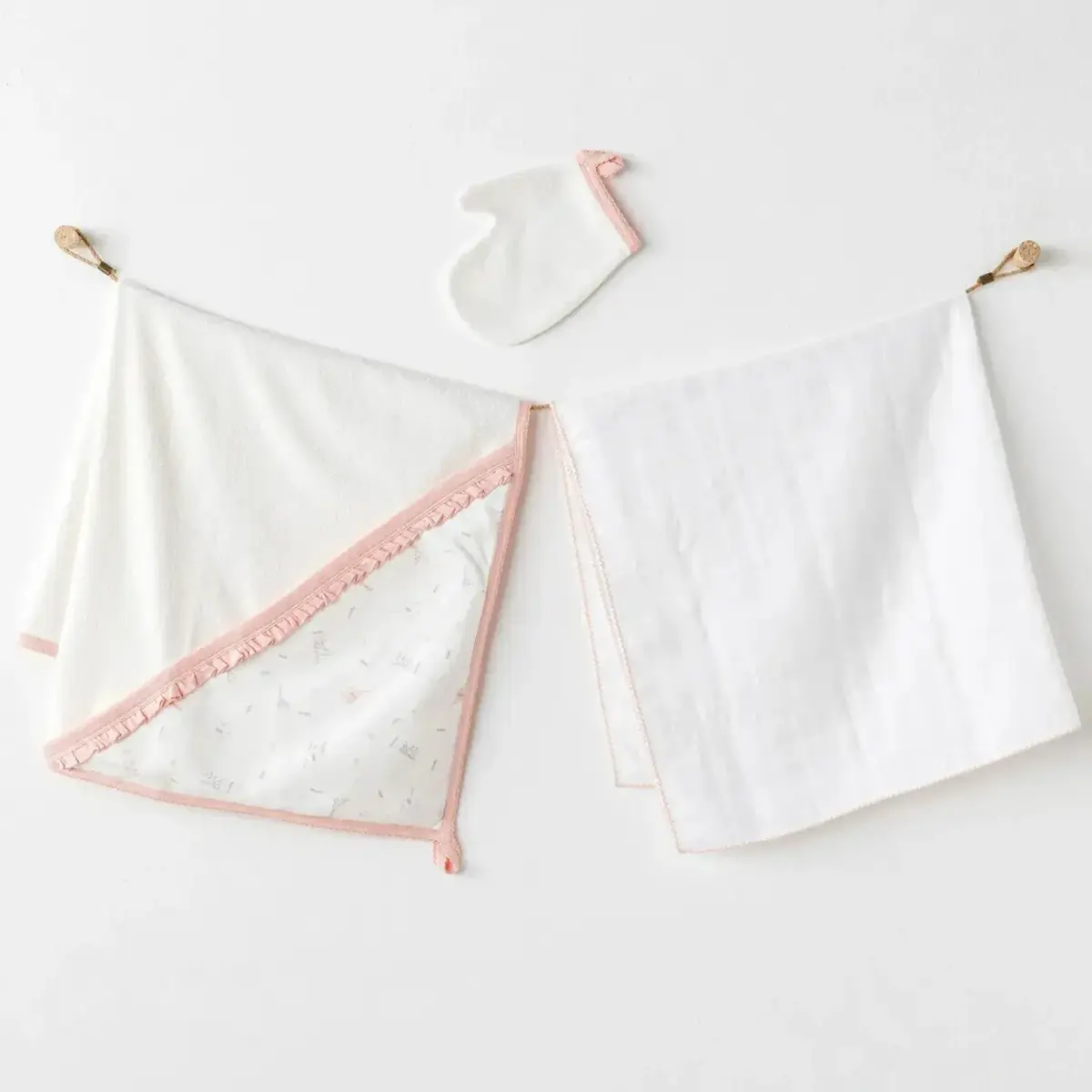 Andy Wawa Havlu Takımı 3lü Müslin Love Family Ekru