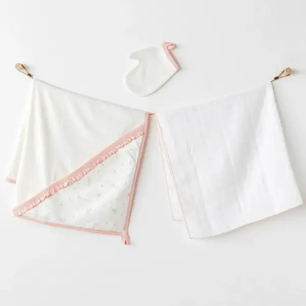 Andy Wawa Havlu Takımı 3lü Müslin Love Family Ekru