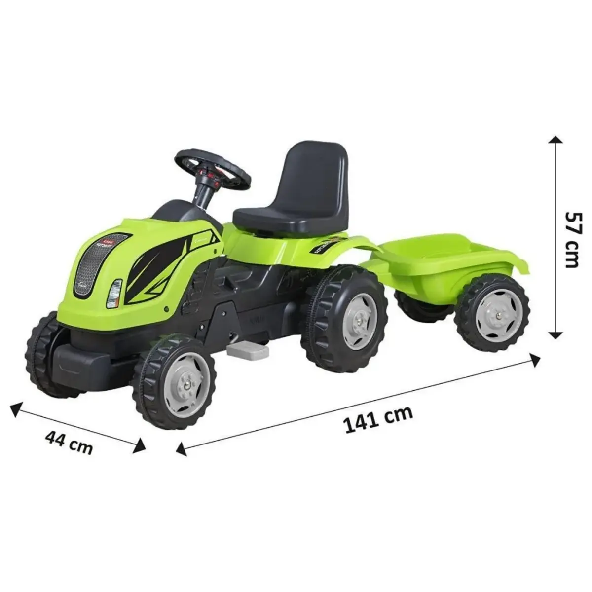 Micromax Pedallı Römorklu Traktör Yeşil