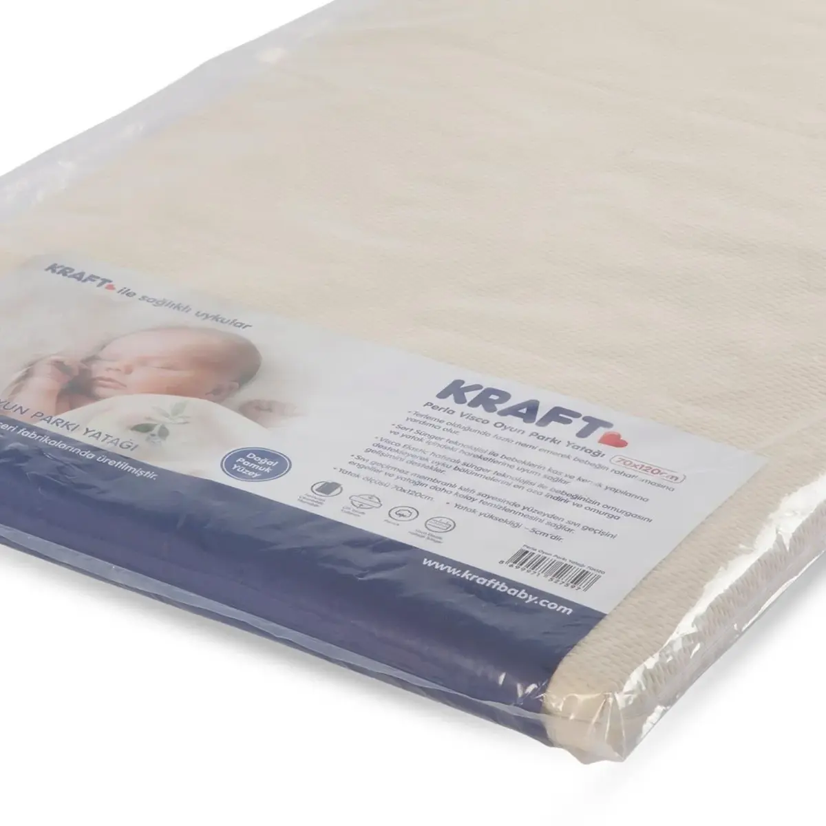 Kraft Perla Visko Oyun Parkı Yatağı 70x120 cm Kraft Perla Visko Oyun Parkı Yatağı 70x120 cm