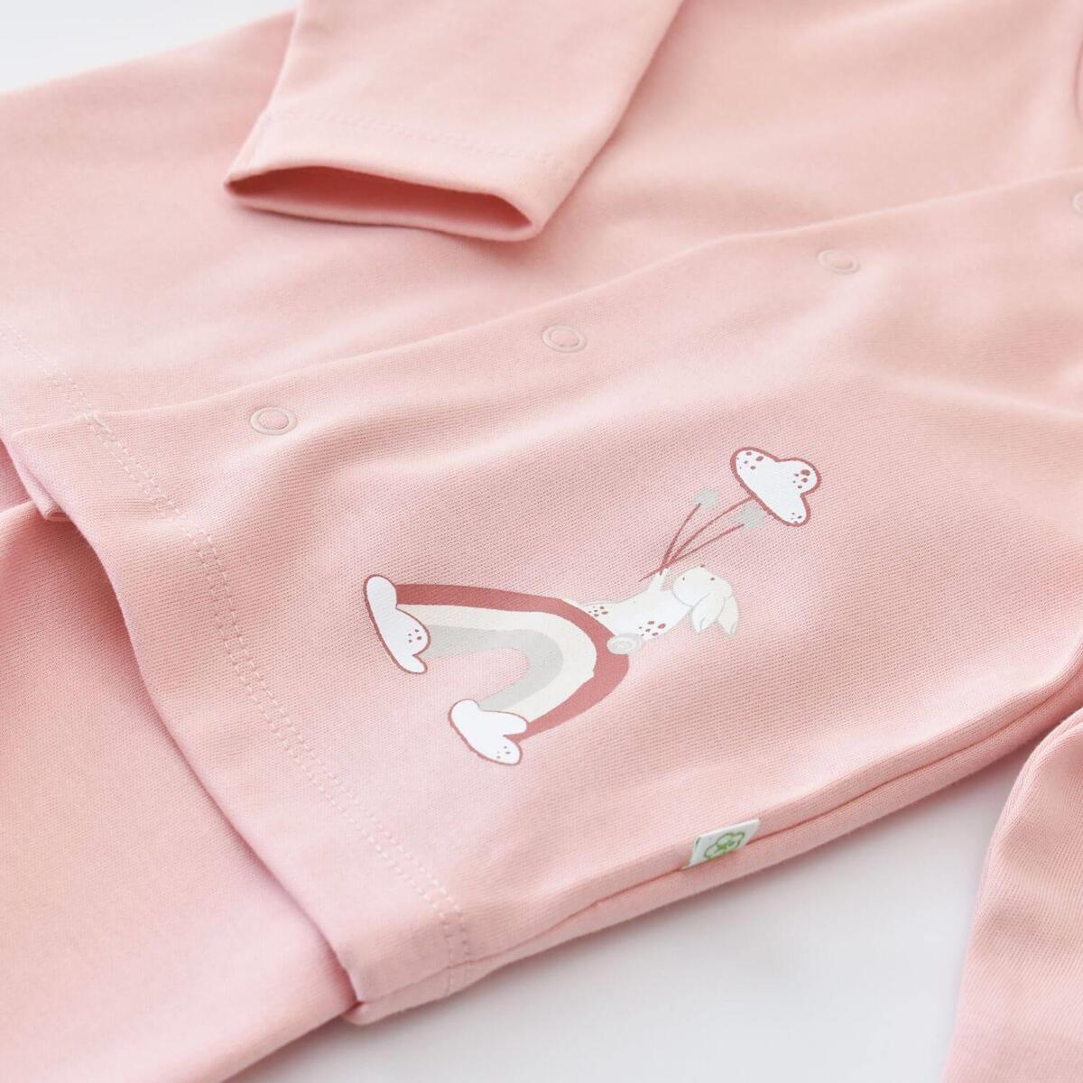 Bibaby Organik Pijama Takımı Live Color Rabbit Somon