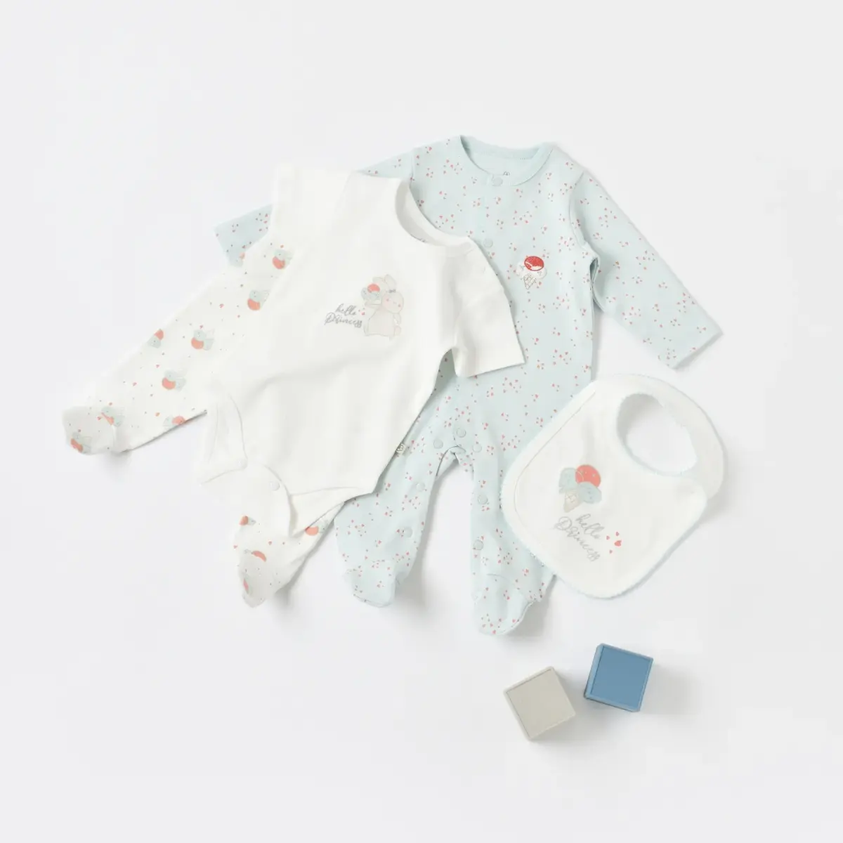 Bibaby Organik Tulum Takımı Tüllü Pretty Ears Bunny Mint - Ekru