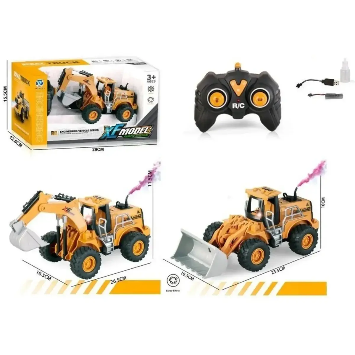 Vardem Uzaktan Kumandalı Full Fonksiyon Şarjlı Buhar Atan Kazıcı-Yükleyici