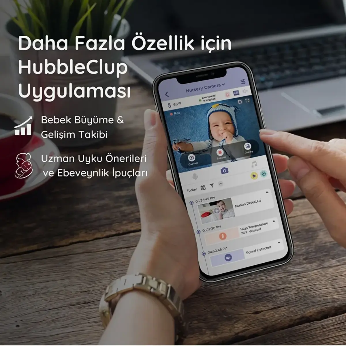 Hubble Nursery Pal Cloud  Wifi-Connect 5 inç Dijital Bebek Kamerası