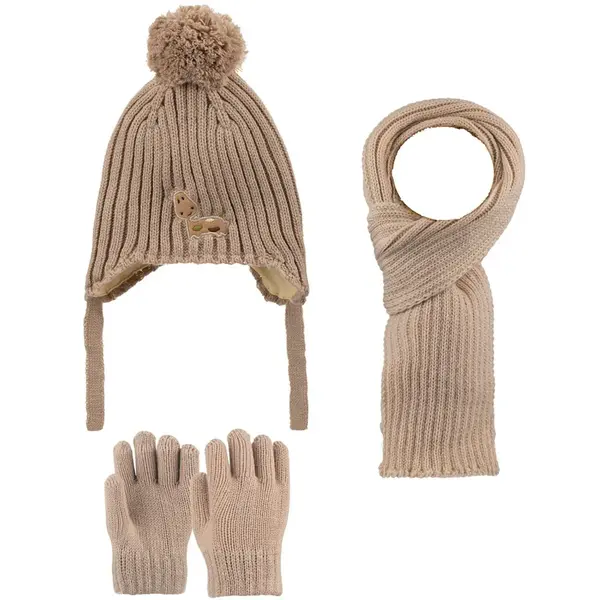 Kitti Eldiven Atkı Bere Takım 1-4 Yaş Vizon Asortili