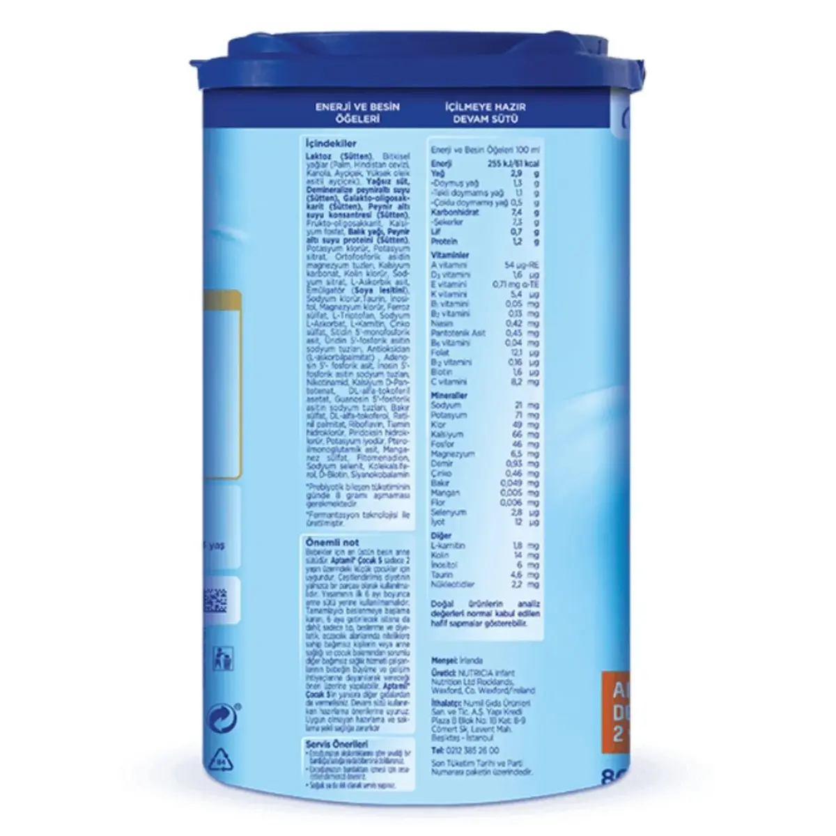 Aptamil 5 Devam Sütü 800 gr Unibaby Sensitive Islak Mendil Hediyeli