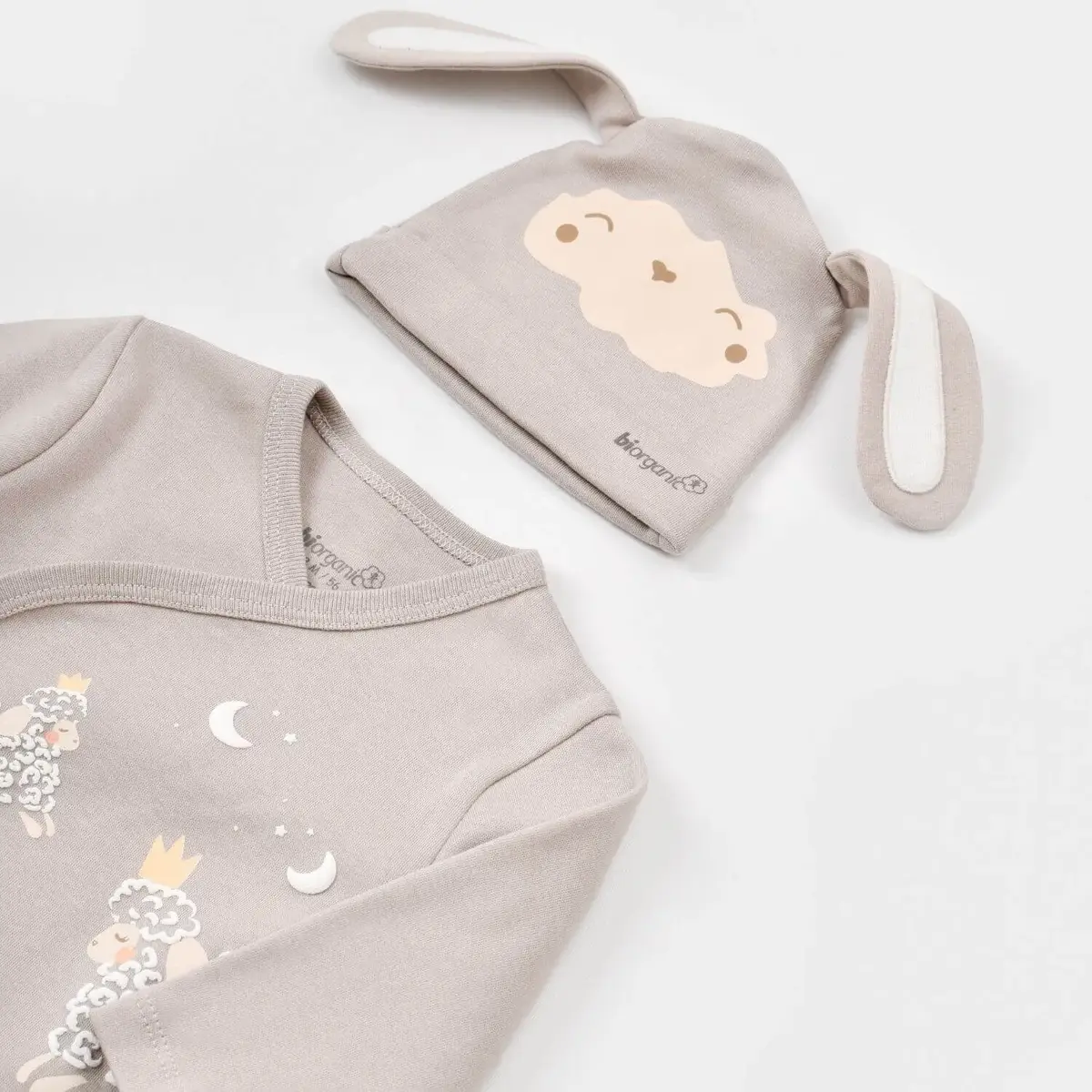 Bibaby Organik Zıbın Takımı 3lü Curly Sheep Bej