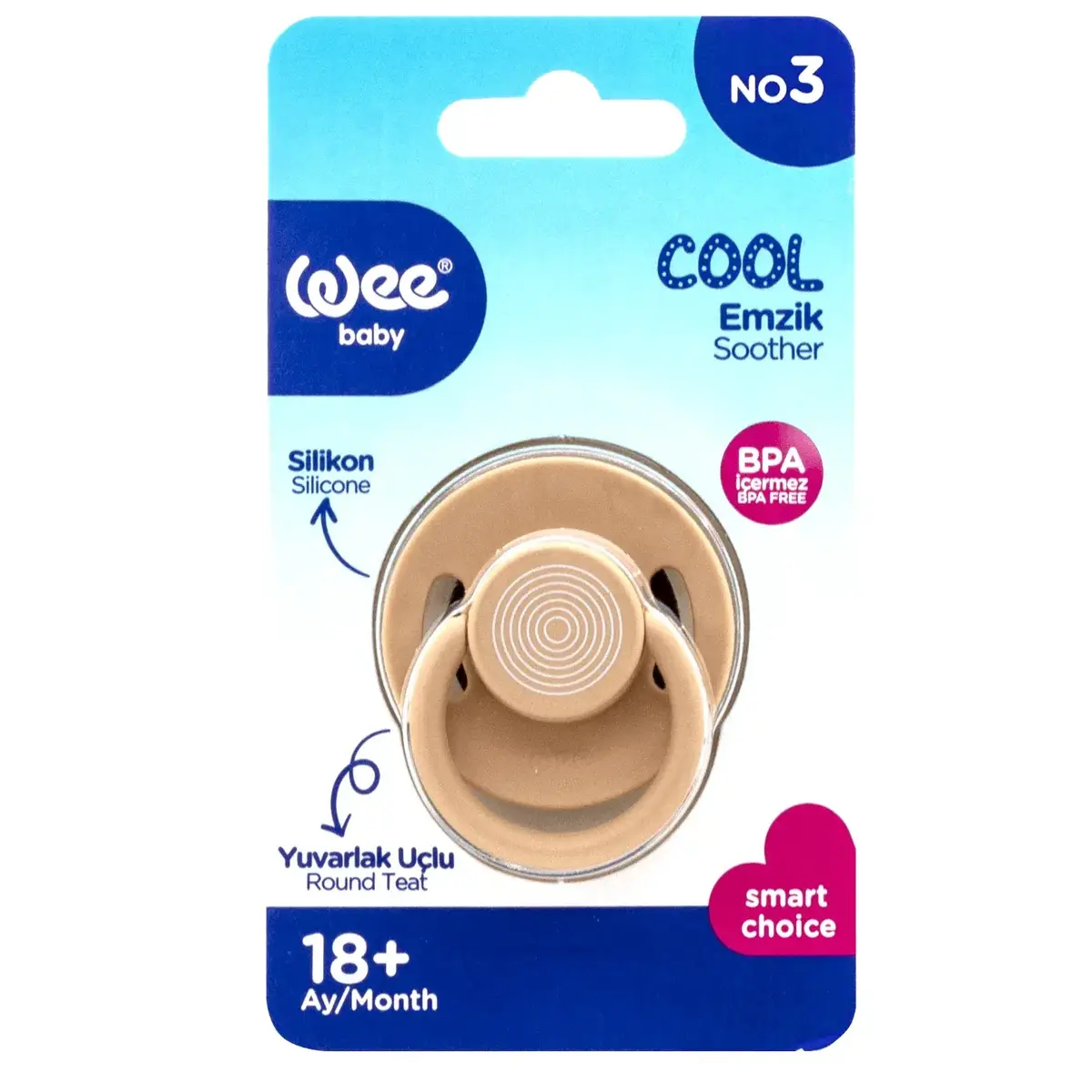 Wee Baby Cool Yuvarlak Uçlu Silikon Emzik No:3 18+ Ay