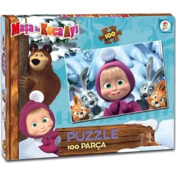 Laço Kids Frame Puzzle Maşa Koca Ayı 100 Parça