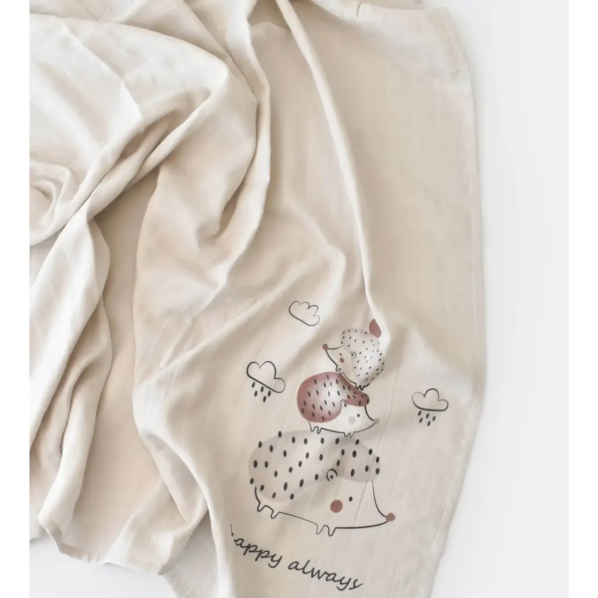 Bibaby Müslin Battaniye Clouds Are Happy Bambu Bej