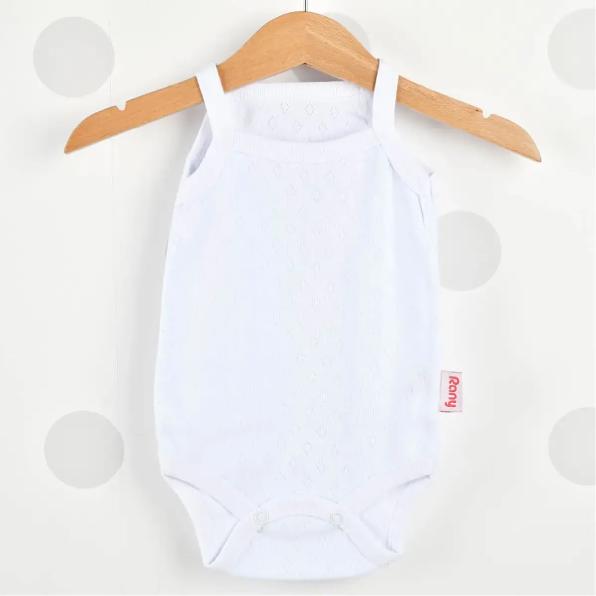 Rany Baby Kids Body İp Askılı Jakarlı Bebek Beyaz Rany Baby Kids Body İp Askılı Jakarlı Bebek Beyaz