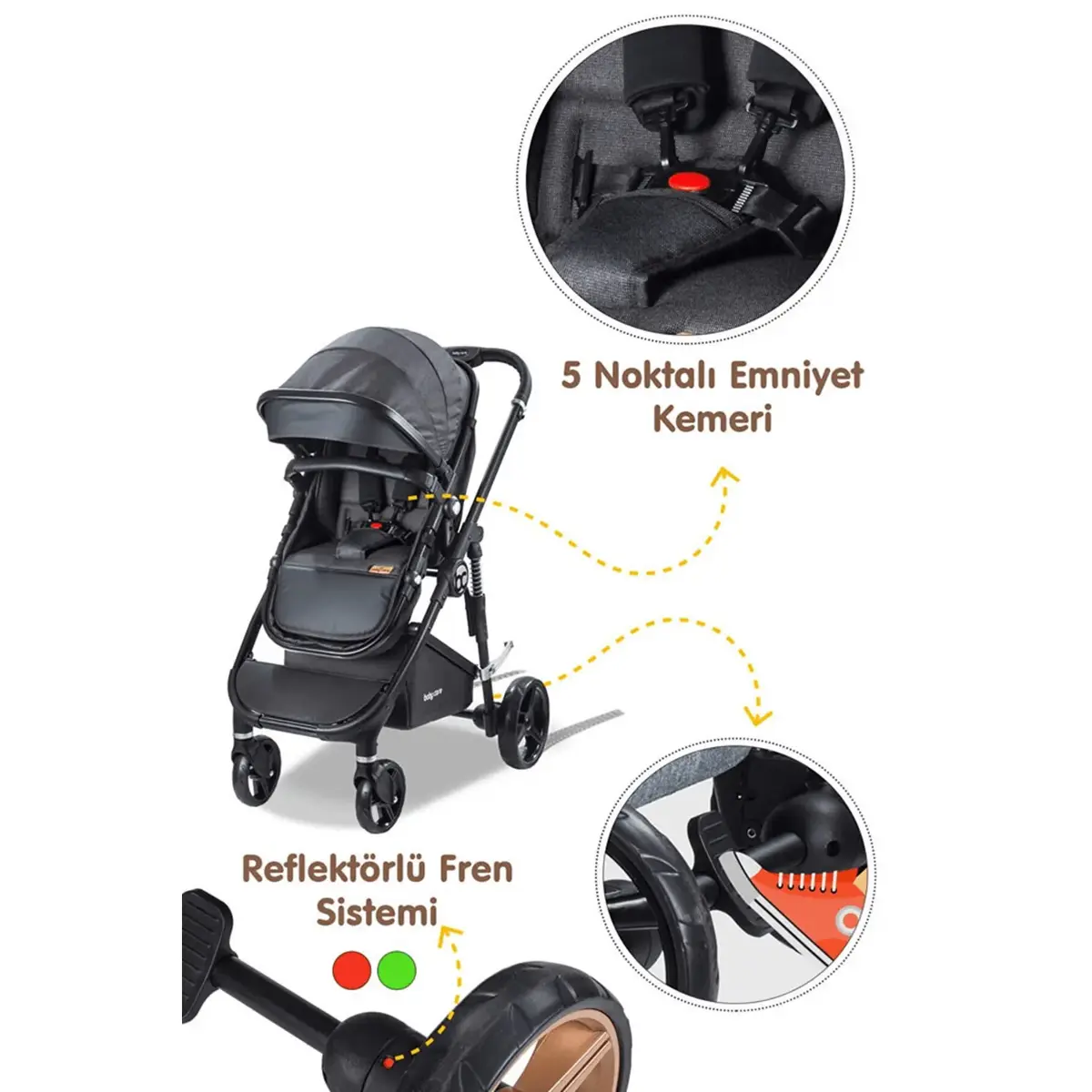 Baby Care Colarado Cross Travel Sistem Bebek Arabası Siyah