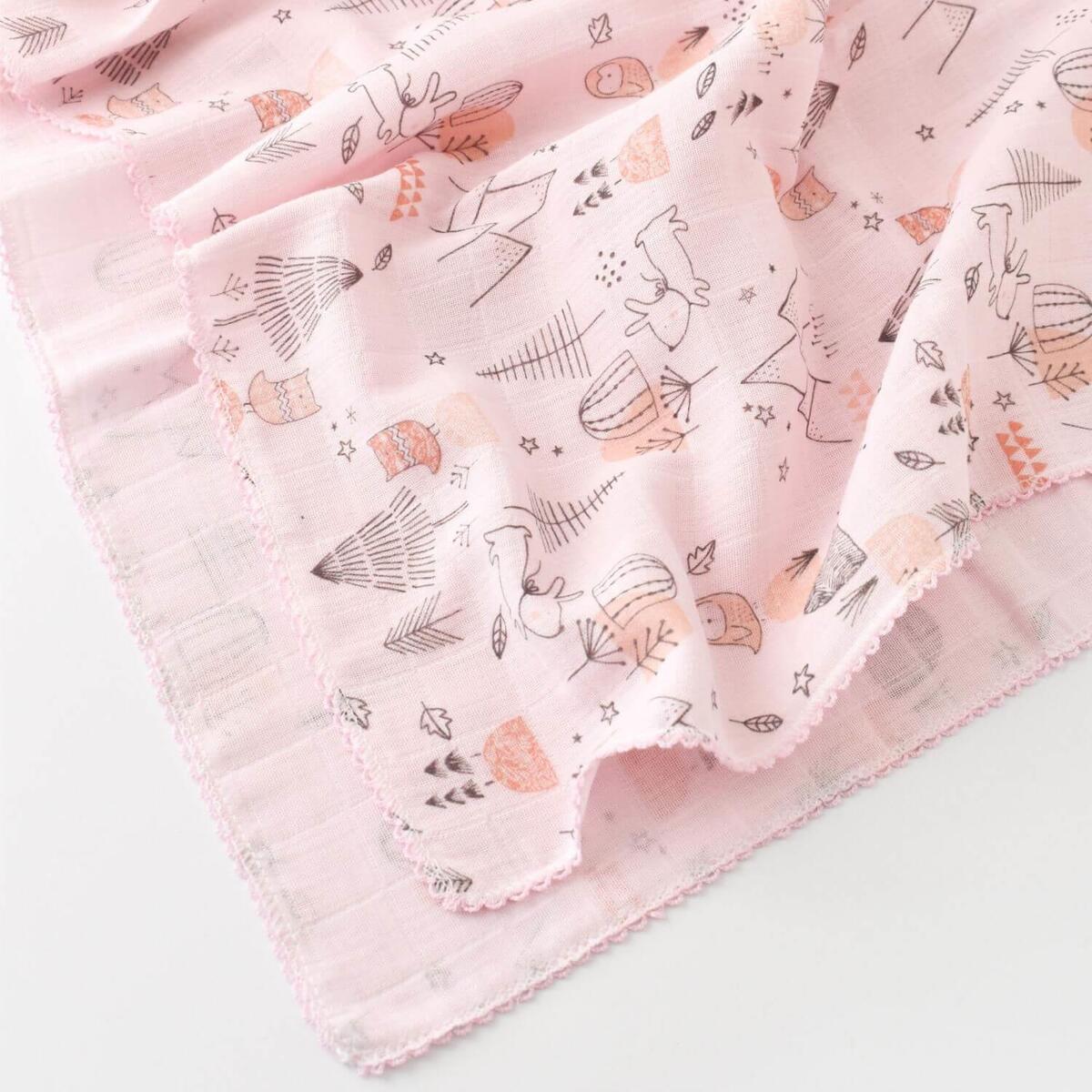 Bibaby Müslin Battaniye Mountain Pembe