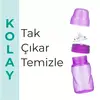 Mamajoo Akıtmaz Pipetli Bardak 270 ml Mor