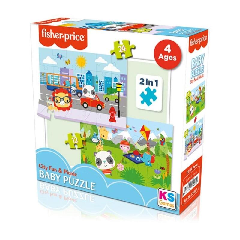 Fisher Price Baby Puzzle City Fun & Picnic 2in1 24 Parça