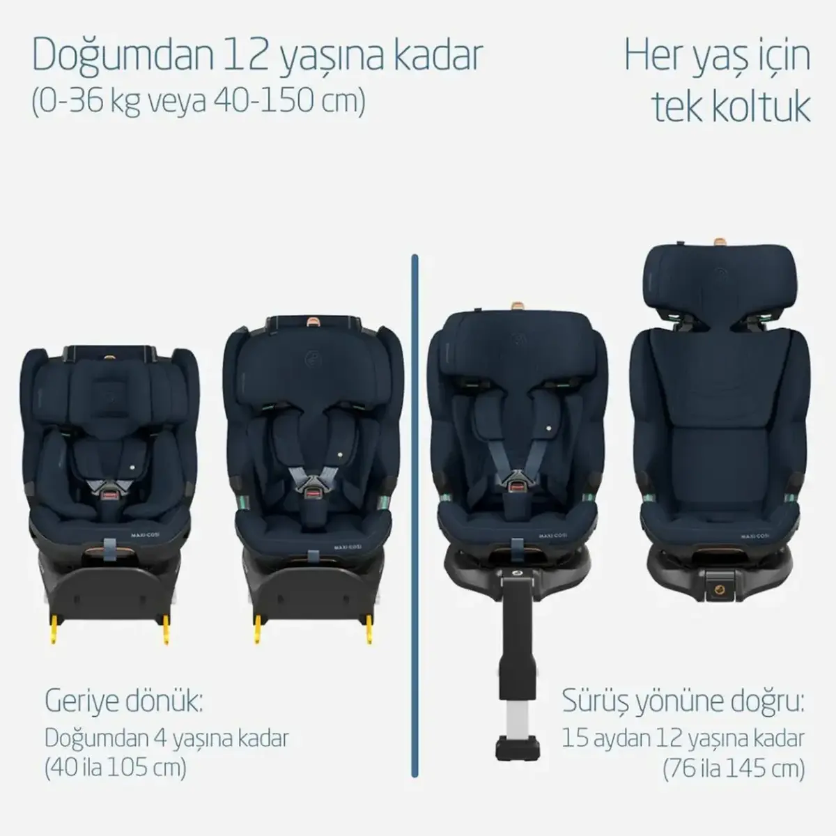 Maxi-Cosi Emerald 360 Pro Slidetech Oto Koltuğu 0-36 Kg Authentic Blue