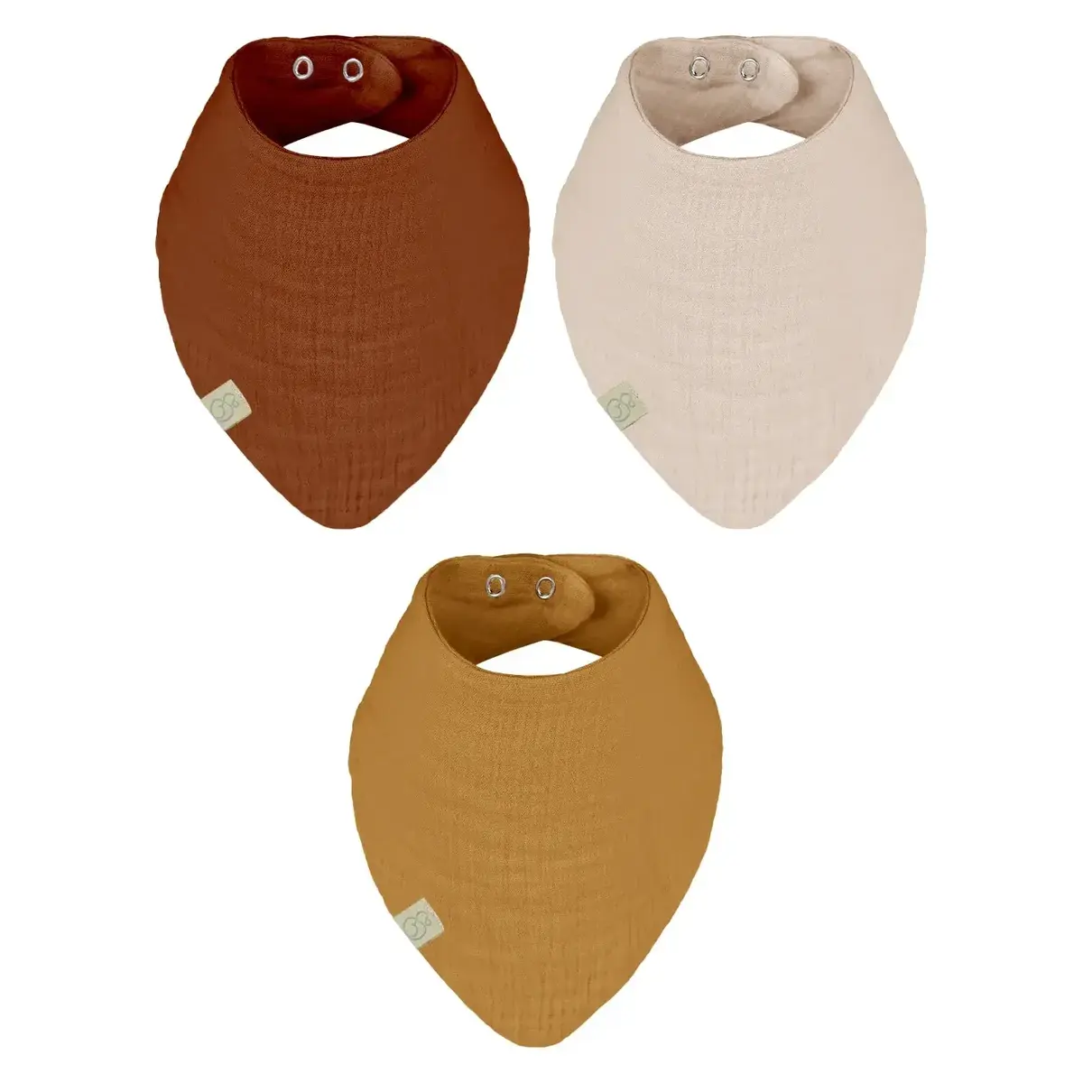Bistyle Organik Fular Önlük Müslin 3lü Kiremit - Bej - Hardal