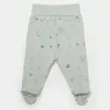 Bibaby Organik Pantolon Patikli Modal Happy Forest Bej - Mint