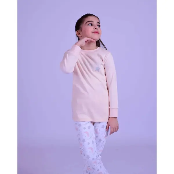 Bibaby Organik Pijama Takımı Star Magical Somon