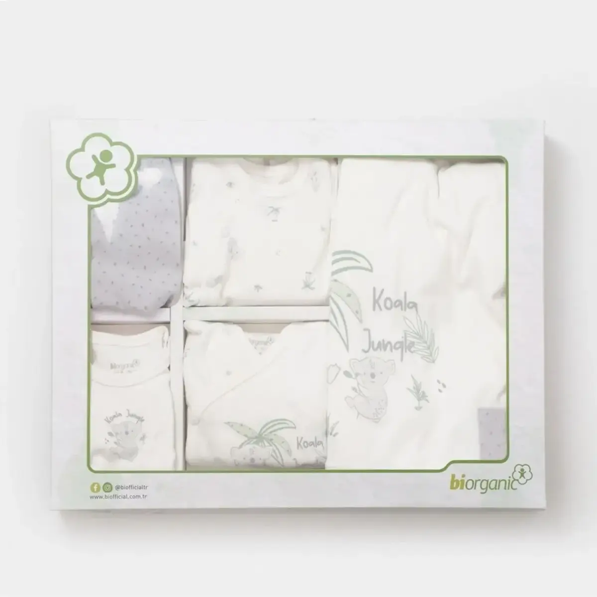 Bibaby Organik Hastane Çıkışı 10lu Koala Jungle Gri