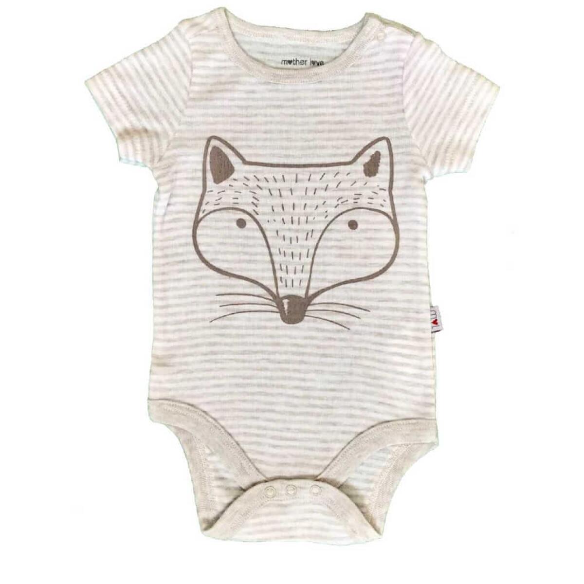 Mother Love Body Kısa Kol Ringel Bej