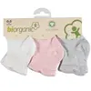 Bibaby Organik Çorap Soket 3lü Basic Desenli Ekru - Pembe - Gri