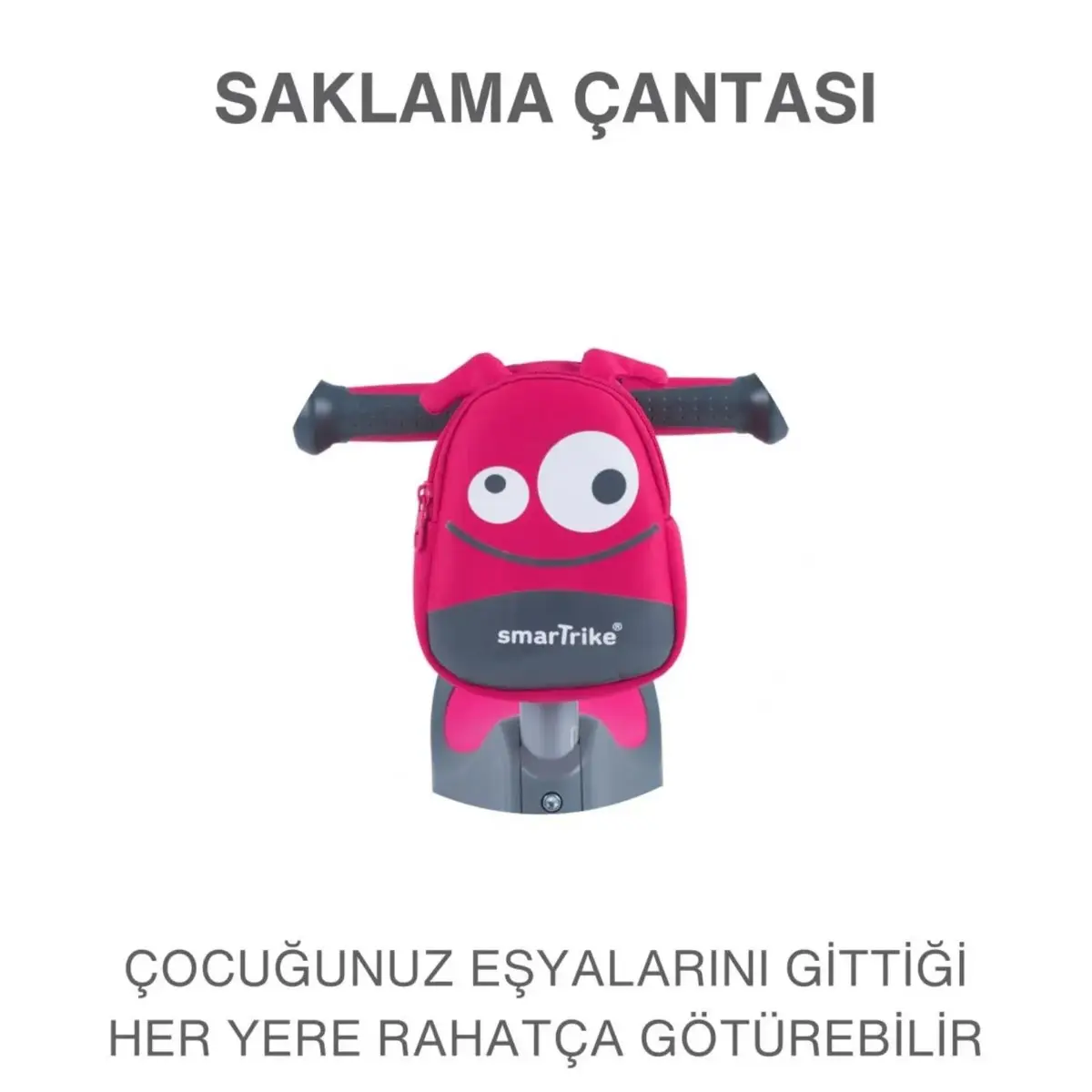 SmarTrike T1 3’ü 1 Arada Oturaklı ve Çantalı Çocuk Scooterı- Pink
