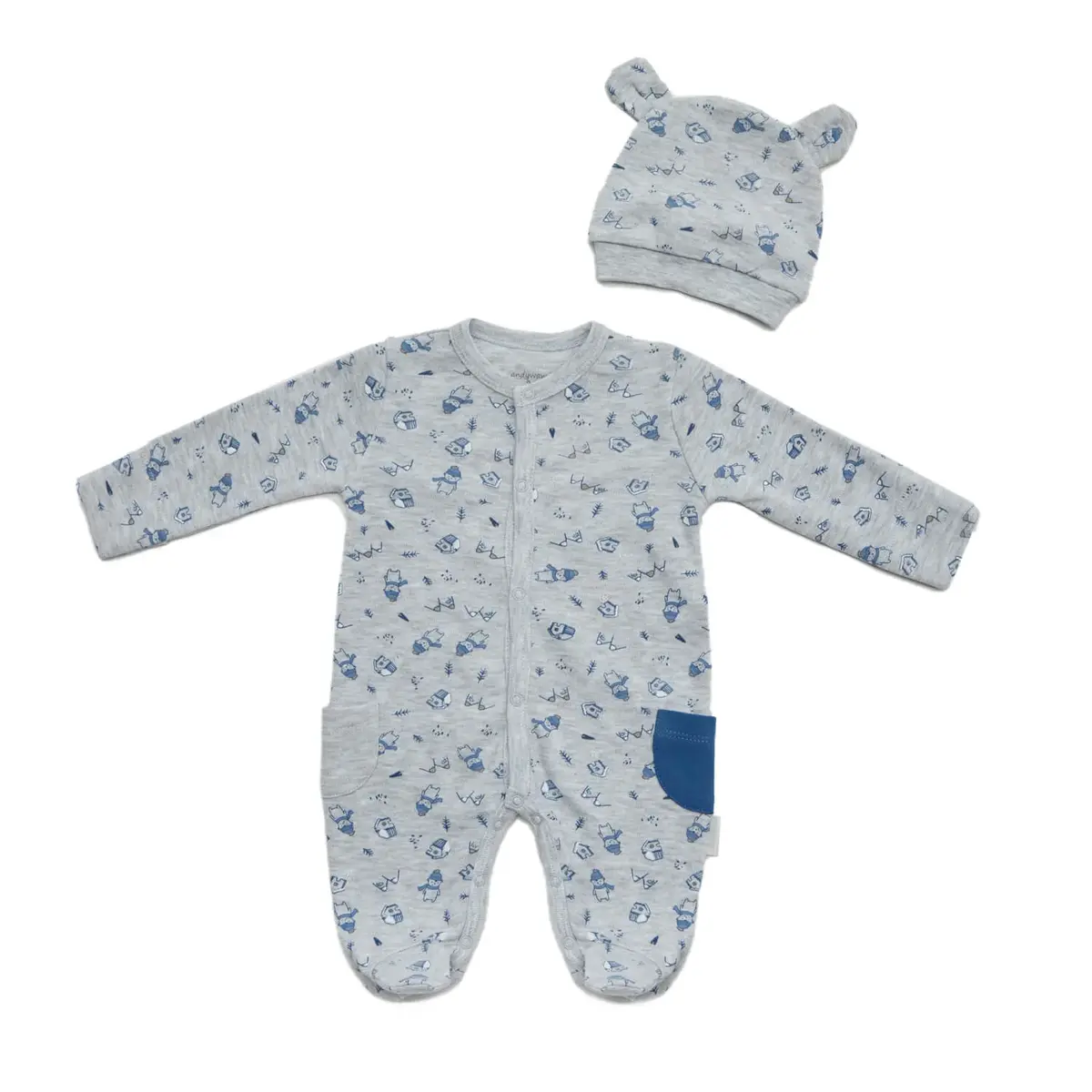 Andy Wawa Tulum Şapka Takım Little Climber Gri Melanj