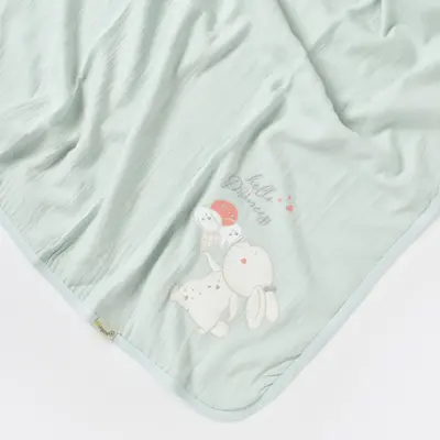 Bibaby Organik Battaniye Pretty Ears Bunny Mint - Ekru