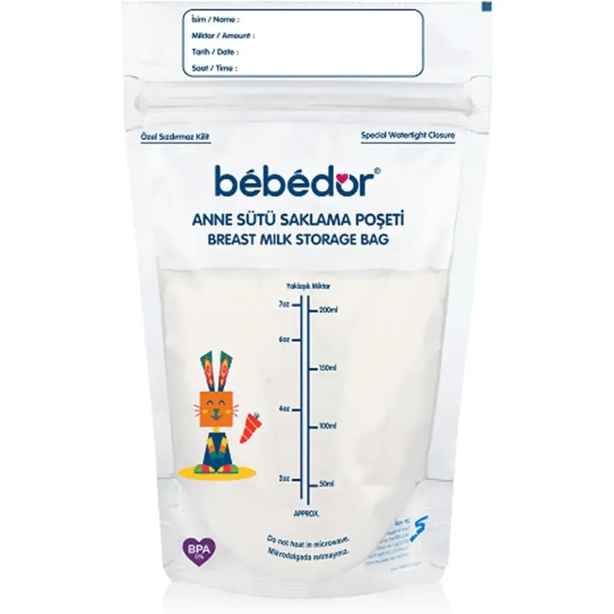 Bebedor Anne Sütü Saklama Poşeti 20li