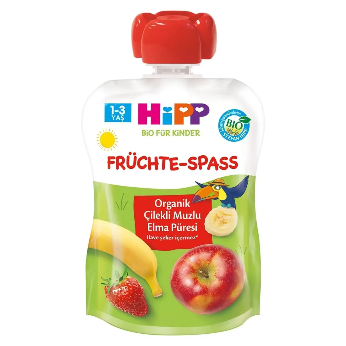 Hipp Organik Elmalı Muzlu Çilekli Meyveli Keyfi 90 gr