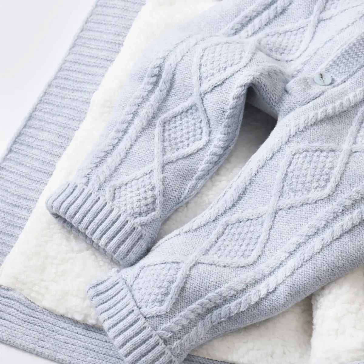 Bibaby Tulum Triko Welsoft Desenli Mavi